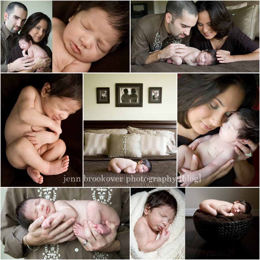 newborn portraits at home collage by Jenn Brookover
