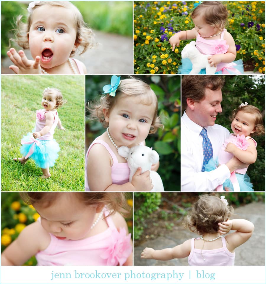 A jenn brookover photography collage featuring a little girl in a pink dress.