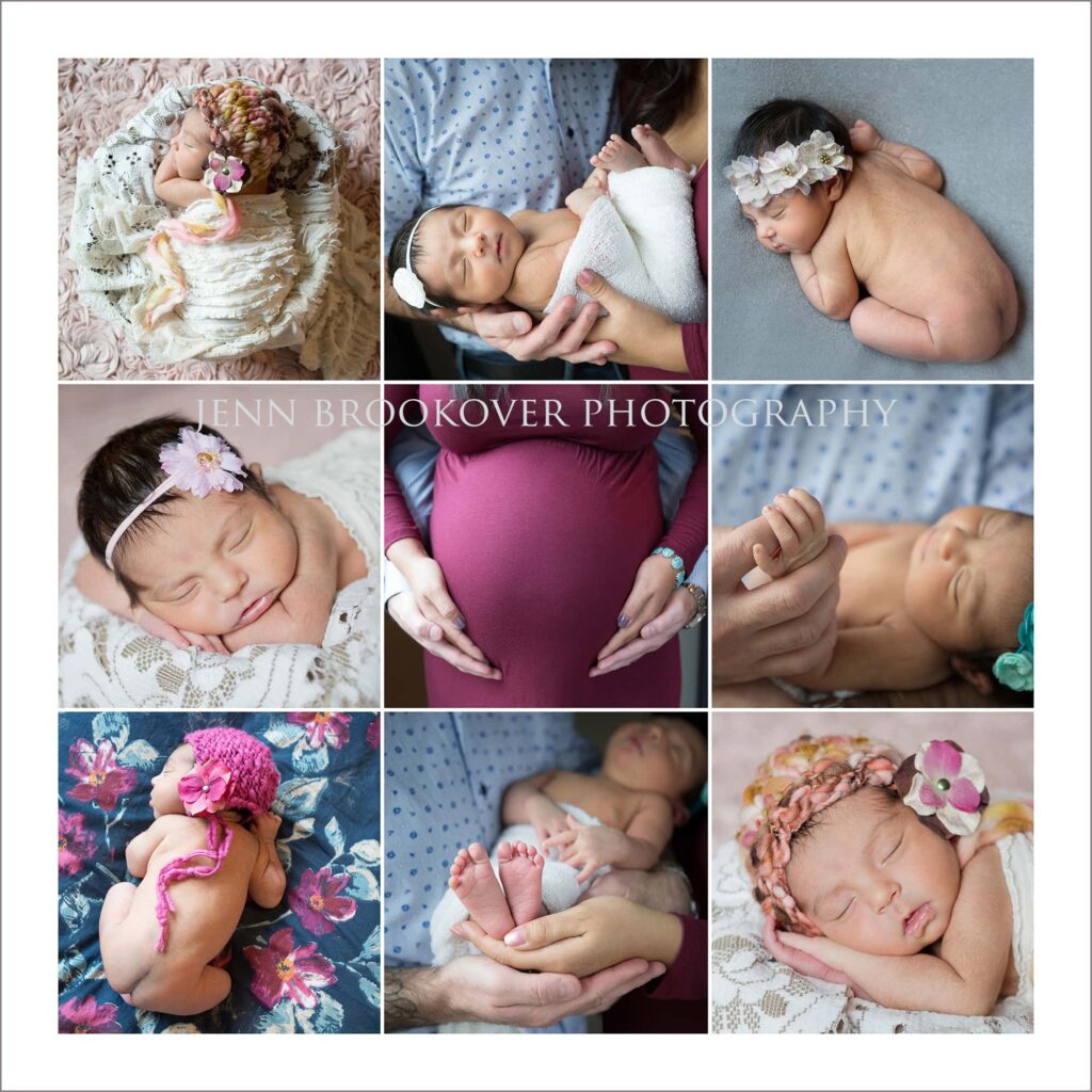 maternity and newborn portrait collage