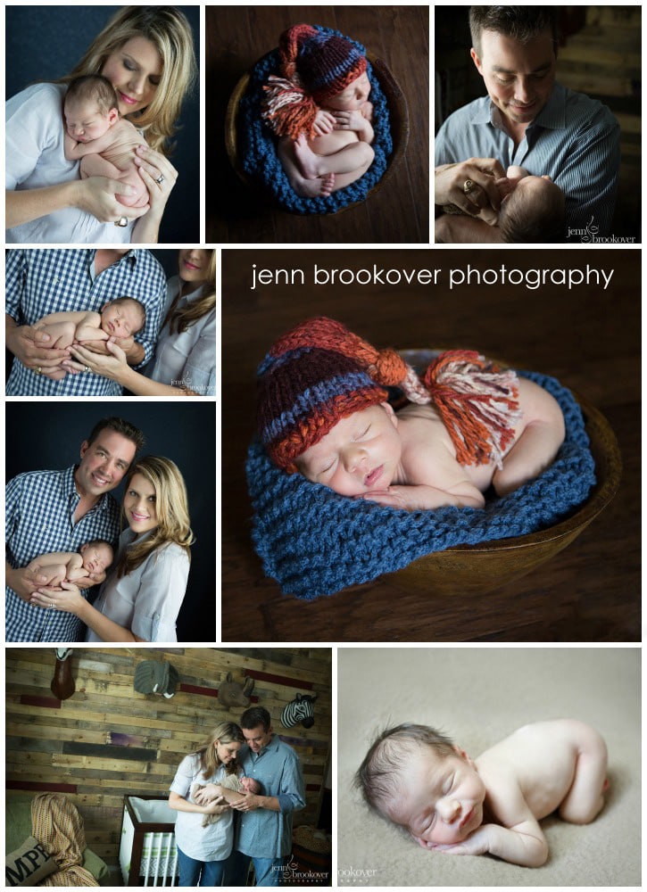 collage of newborn photos 
