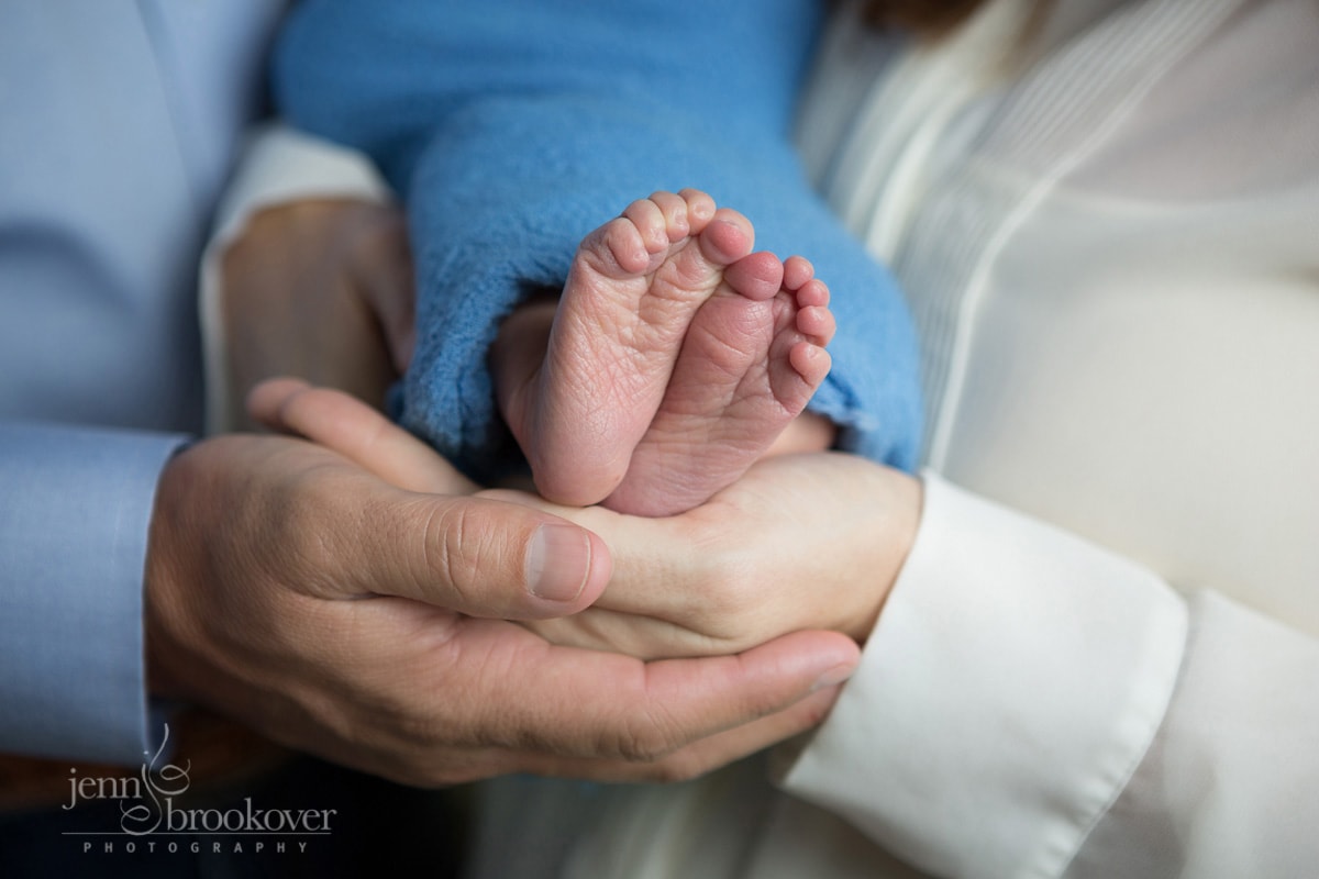 newborn baby feet during photo session