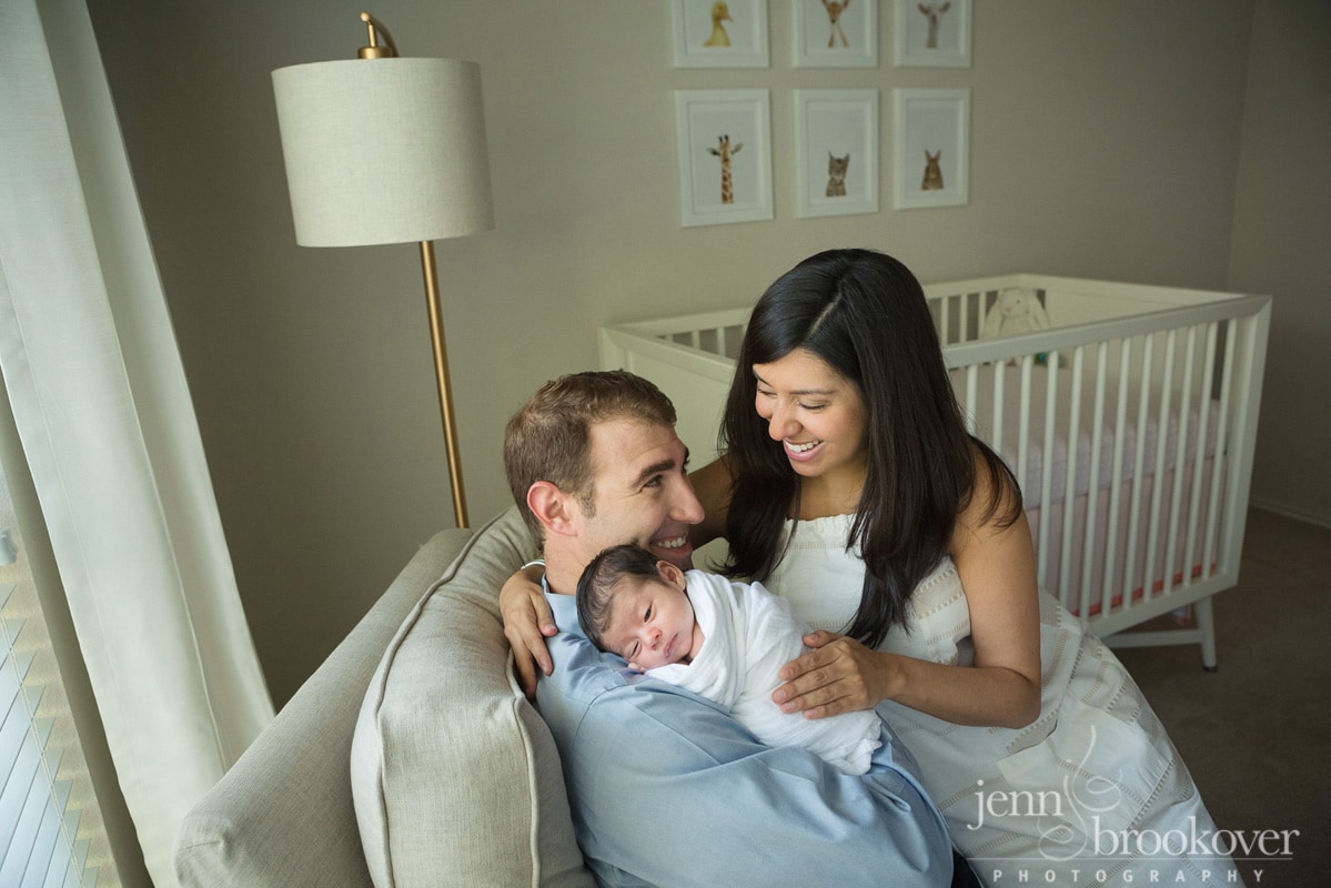 newborn family portrait taken at home during their lifestyle session
