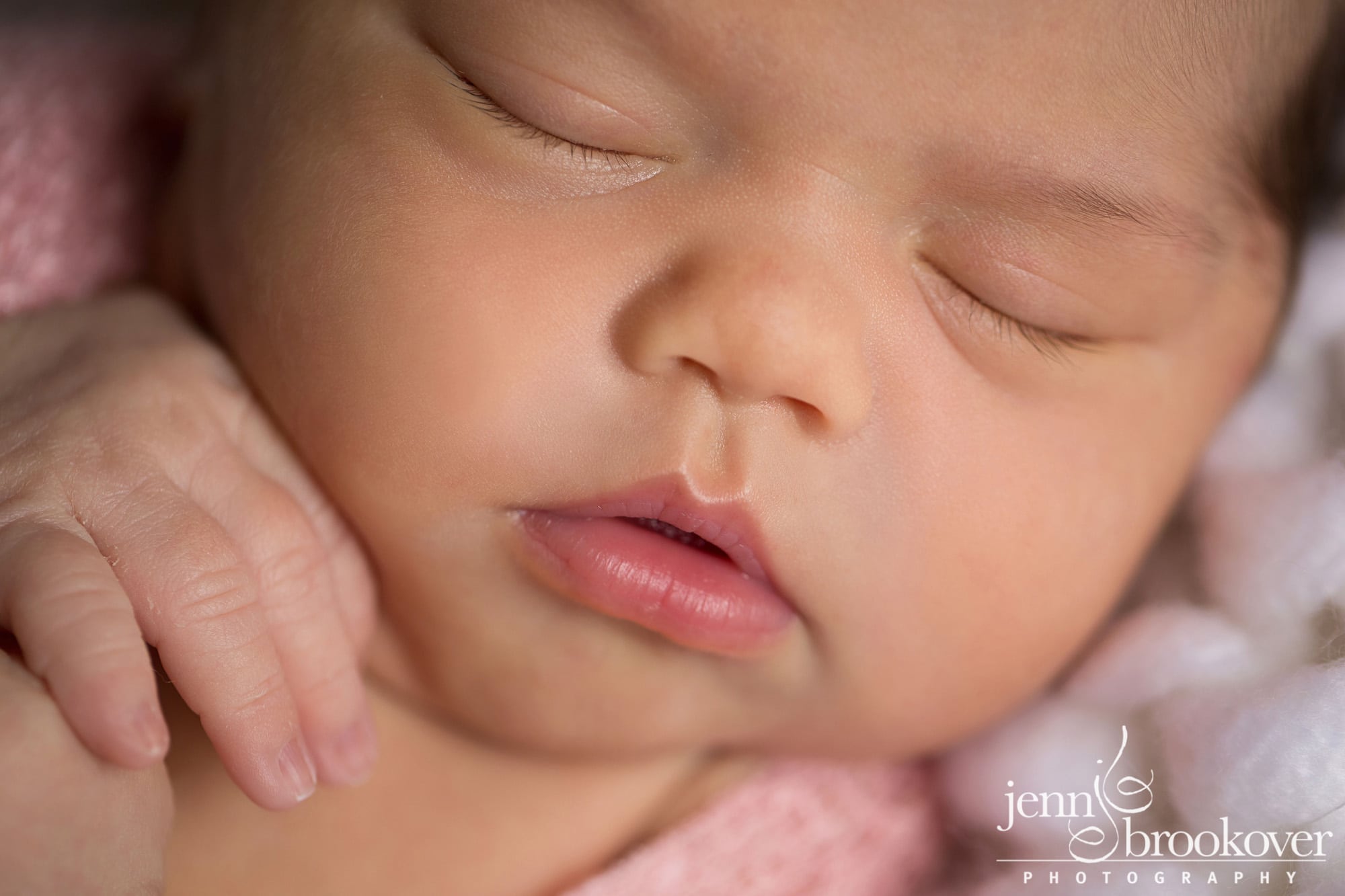 newborn portrait close up on hands, macro taken by Jenn Brookover in San Antonio Texas